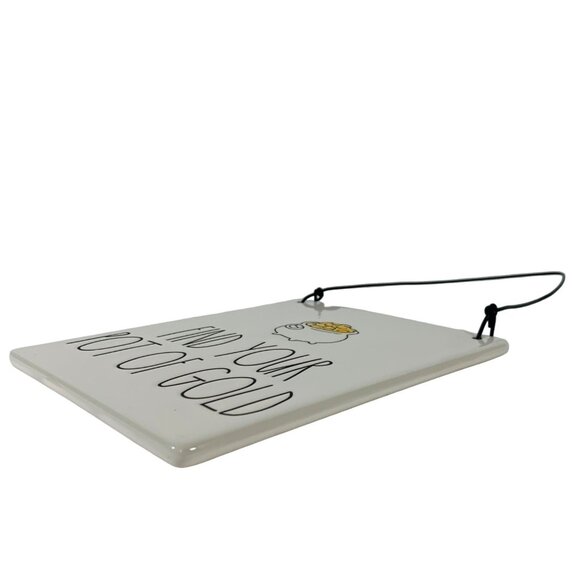 Rae Dunn St Patricks Day Sign Pot of Gold Wall Hanging Art Ceramic Plaque Home - Picture 3 of 9